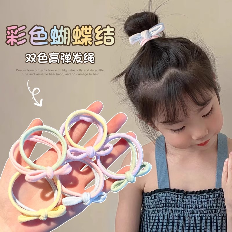 El color del bebé no daña el cabello, el anillo para el cabello, la cuerda para el cabello de la cola de caballo alta para niños, la cuerda para el cabello de la niña, el tocado de la banda elástica alta