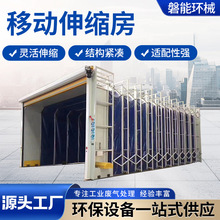 移动伸缩房工件喷涂废气收集无尘操作间轨道式折叠移动伸缩房