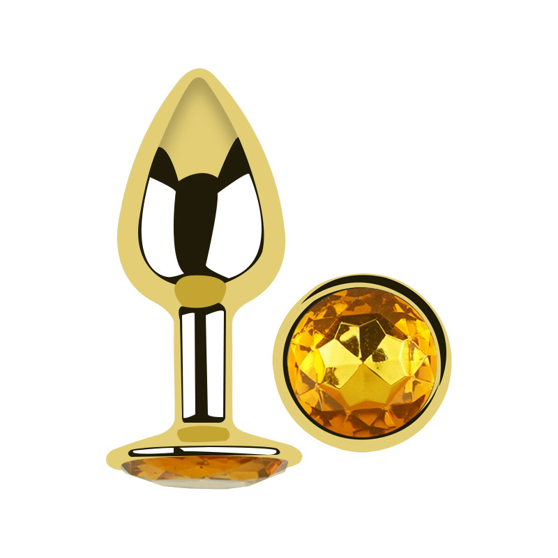 Traje de oro de acero inoxidable corte trasero pequeño anal plug back corte embolia Comercio exterior suministros para adultos productos del sexo