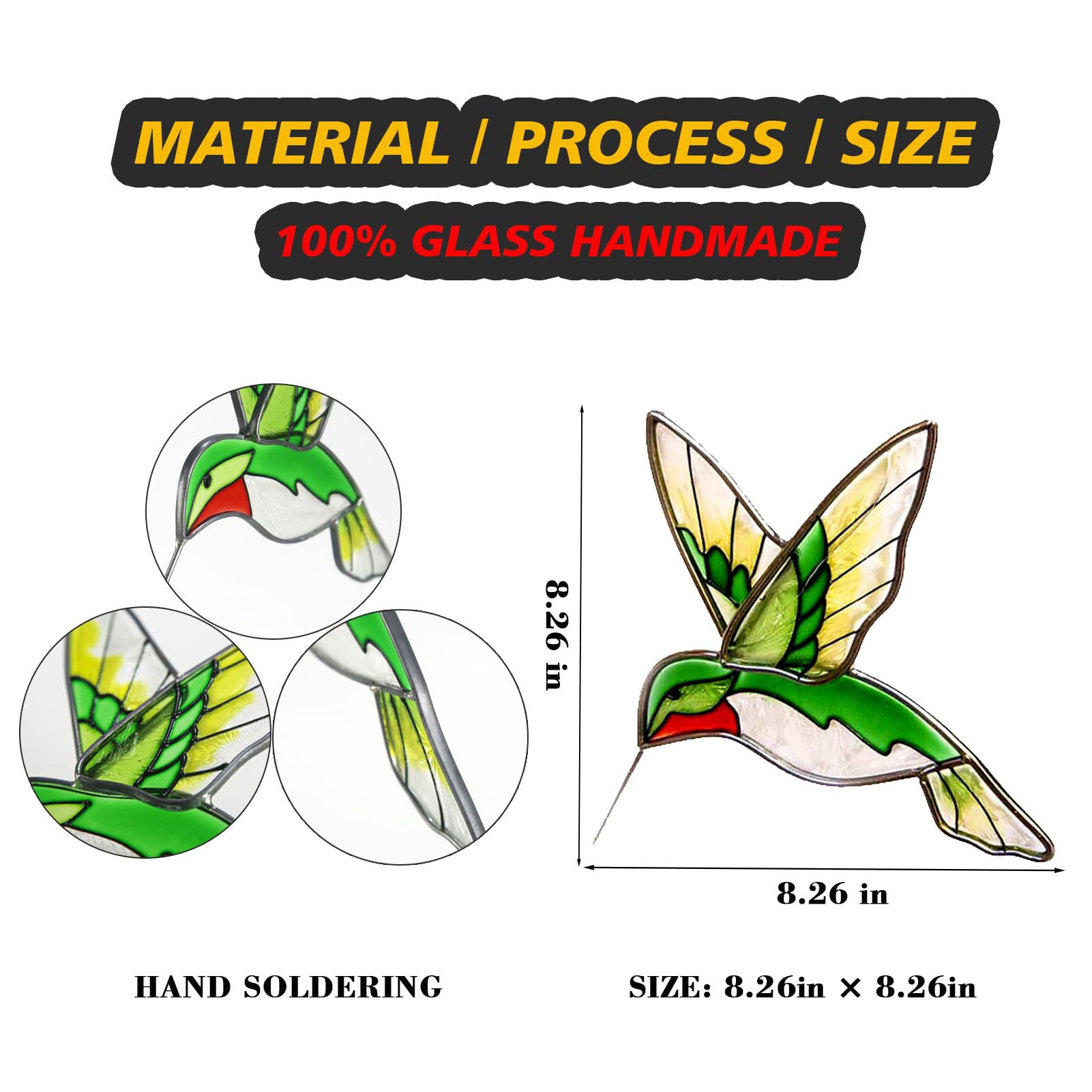 Acrílico Vismin colibrí vidriera colgante luz catcher decoración pájaro sol catcher regalo de interior