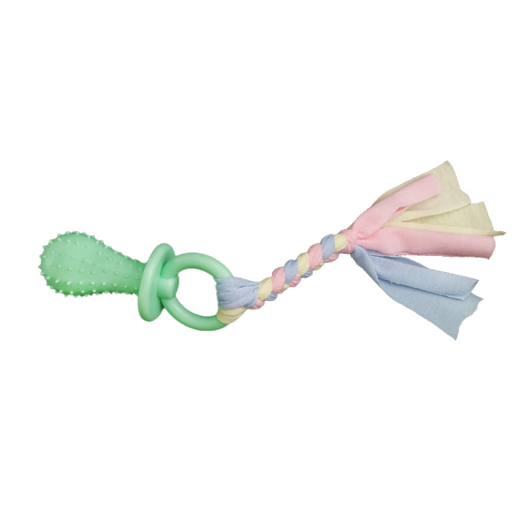 Suministro directo de fábrica juguete para mascotas TPR Limpieza de dientes de perro resistente a mordeduras cuerda de algodón paño pezón entrenamiento juguete suministros transfronterizos