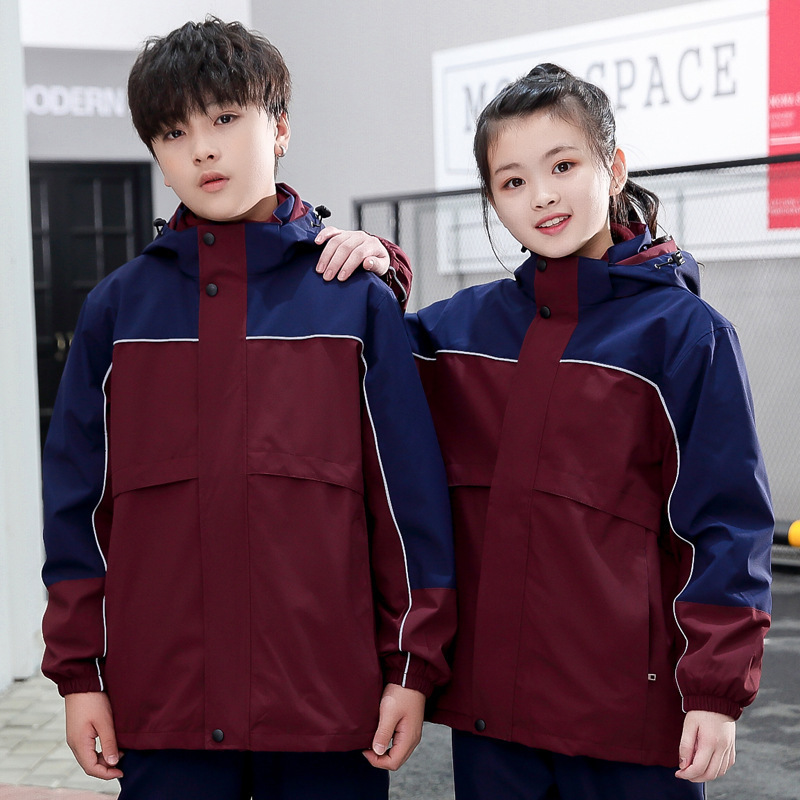 Autumn and Winter Outdoor Jackets for Kidsren and Students Two-Piece Warm Sportswear Ski Mountaineering Clothing Group School Uniforms