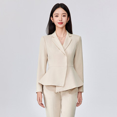 春秋气质优雅时尚西装职业套装裤两件套女士修身珠宝店酒店工作服