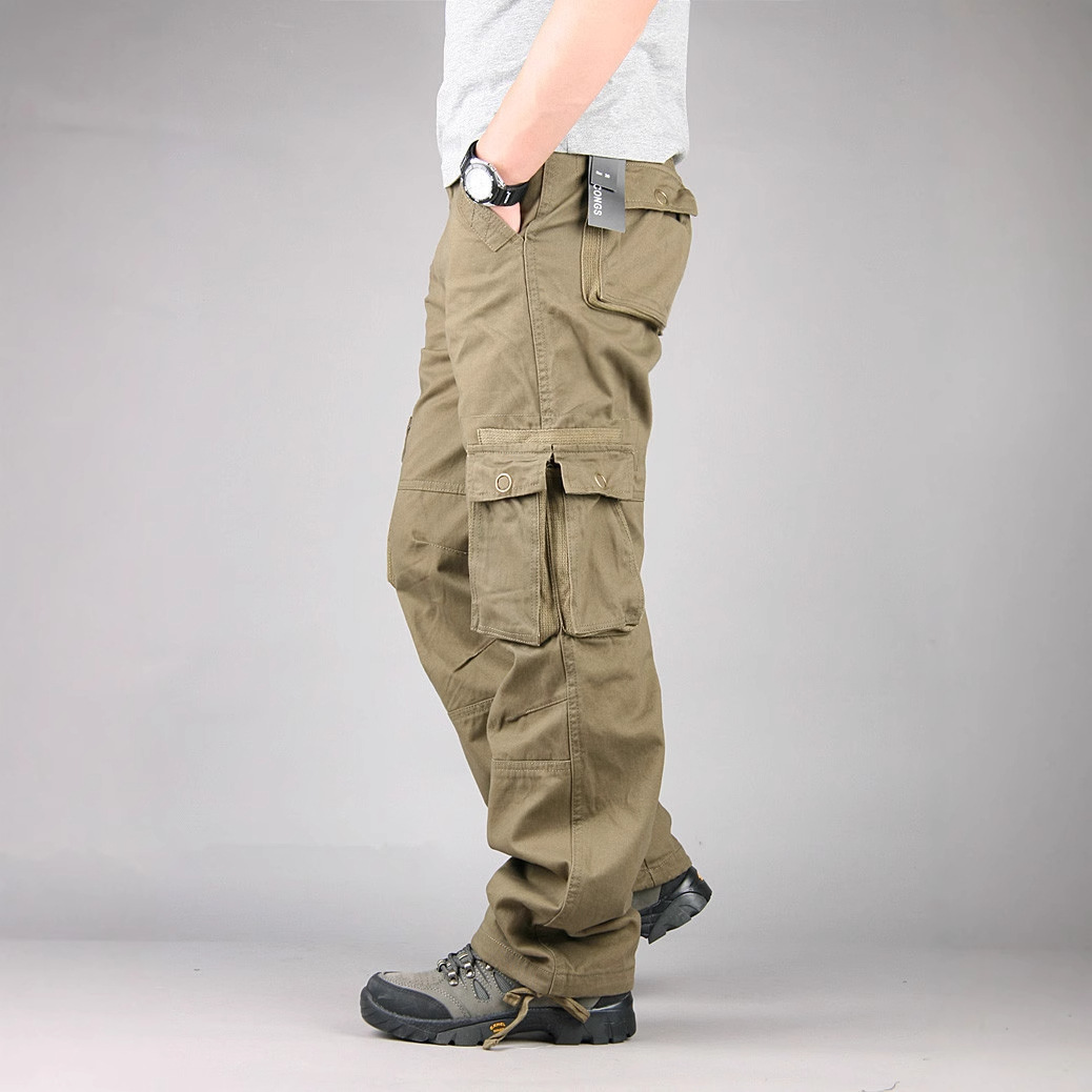 Nuevos pantalones de cinta gruesa pantalones casuales de algodón sueltos extra grandes pantalones de los hombres