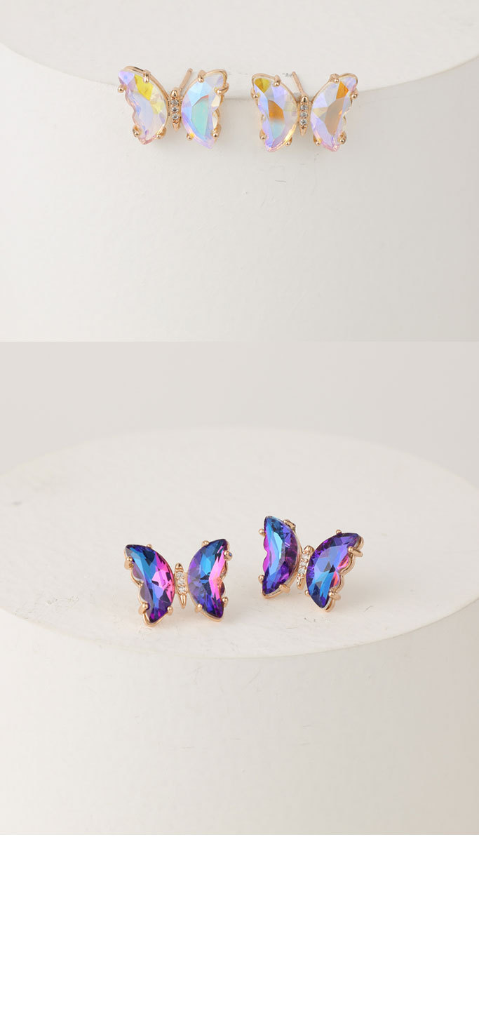 1 Pair Fashion Butterfly Copper Zircon Ear Studs display picture 2