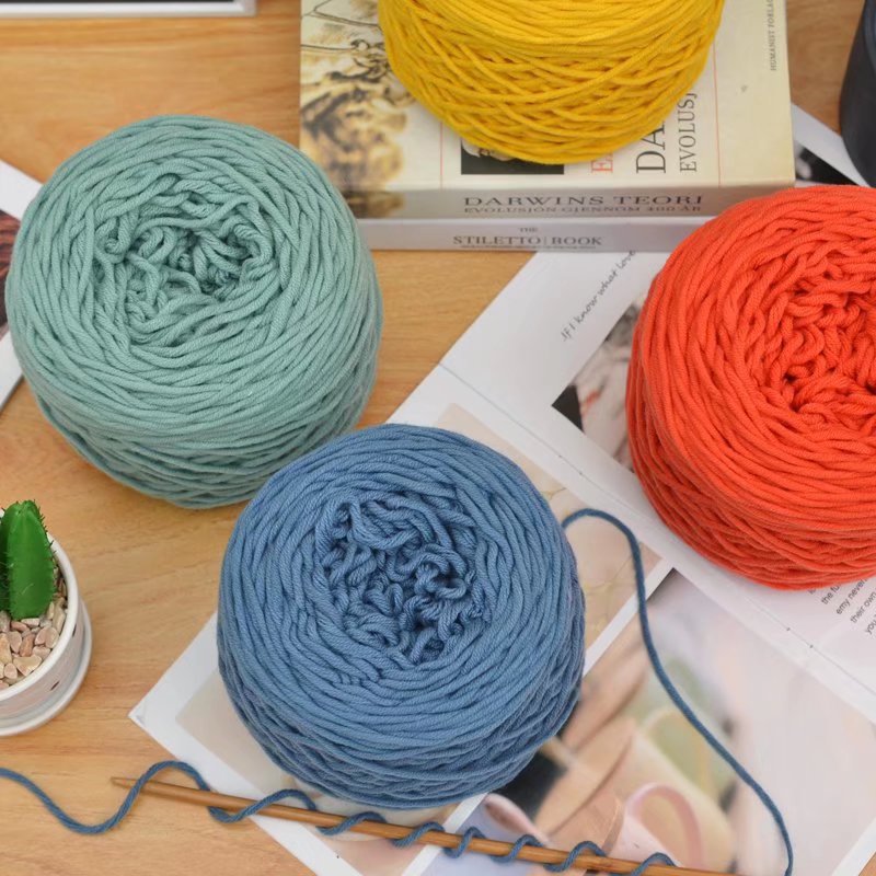 tufting簇绒枪专用4两毛线团DIY手织地毯线8股牛奶棉情人棉戳戳绣