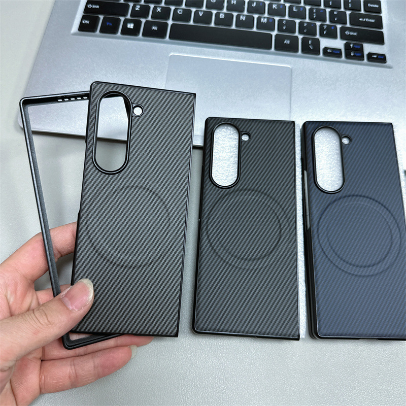 Suitable for Samsung Z Fold 30% off Stacked Mobile Phone Case with Large Hole Carbon Fiber Pattern Leather Galaxy Z Flip3 Magnetic Protection