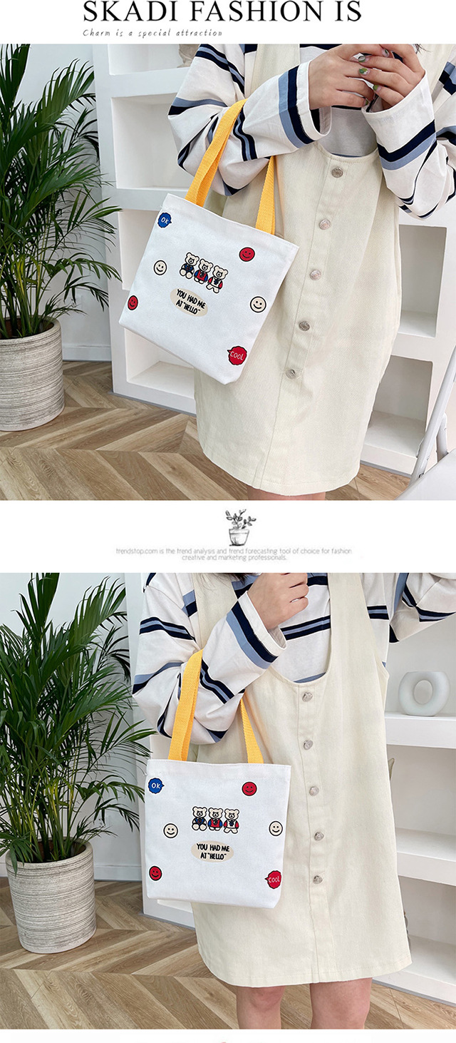 Small canvas bag, Japanese-style Instagram bag, student shoulder bag, Korean-style small, cute and artistic hand-held bag undefined