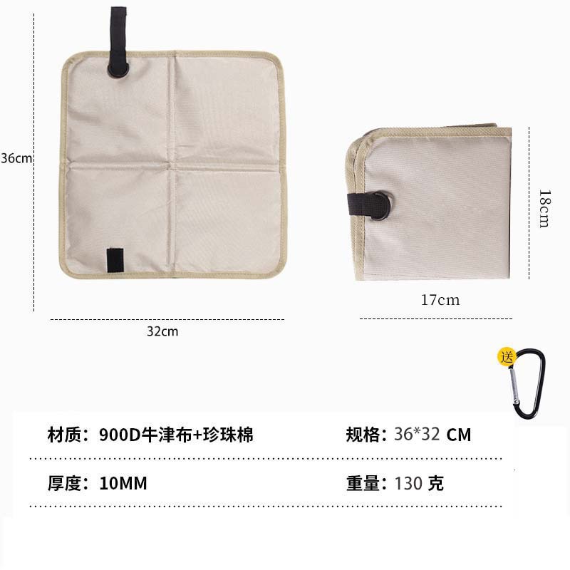 두께 10mm [36*32CM] 연한 카키색, 걸이 포함, 로고 없음