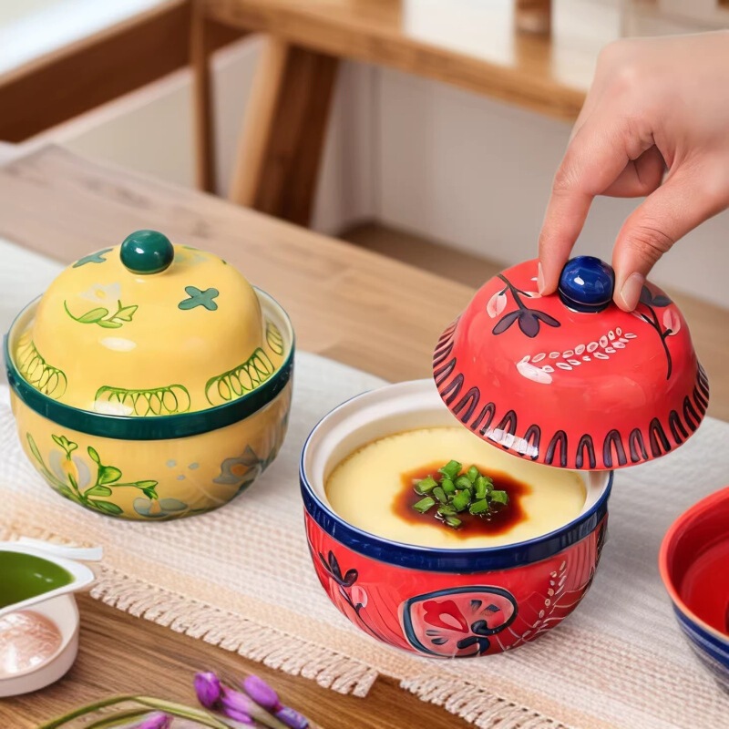 Ceramic Stew Pot for Home Use, Steamed Egg and Bird's Nest Pot with Lid, Ceramic Stew Pot with Lid Ceramic Stew Pot for Home Use, Steamed Egg and Bird's Nest Pot with Lid, Ceramic Stew Pot with Lid