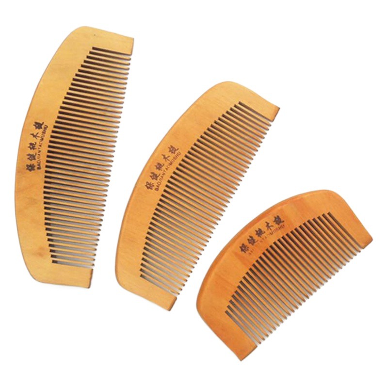 Anti-Removal Comb, Moon Comb, Anti-Static Peach Wood Comb, Small Comb, Natural Health Care Peach Wood Comb, Long Handle Comb Wholesale