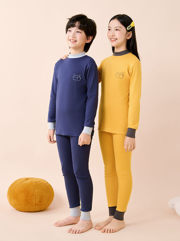 儿童秋衣秋裤纯棉男女童保暖内衣套装青少年打底棉毛衫中小童睡衣|undefined