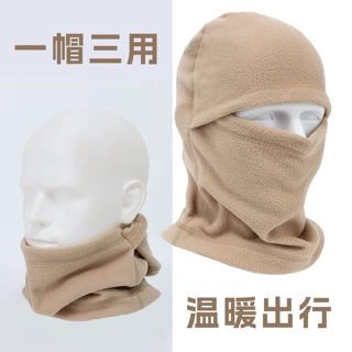 跨境户外冬季保暖防寒面罩摇粒绒帽多用抓绒滑雪围脖口罩骑行头套