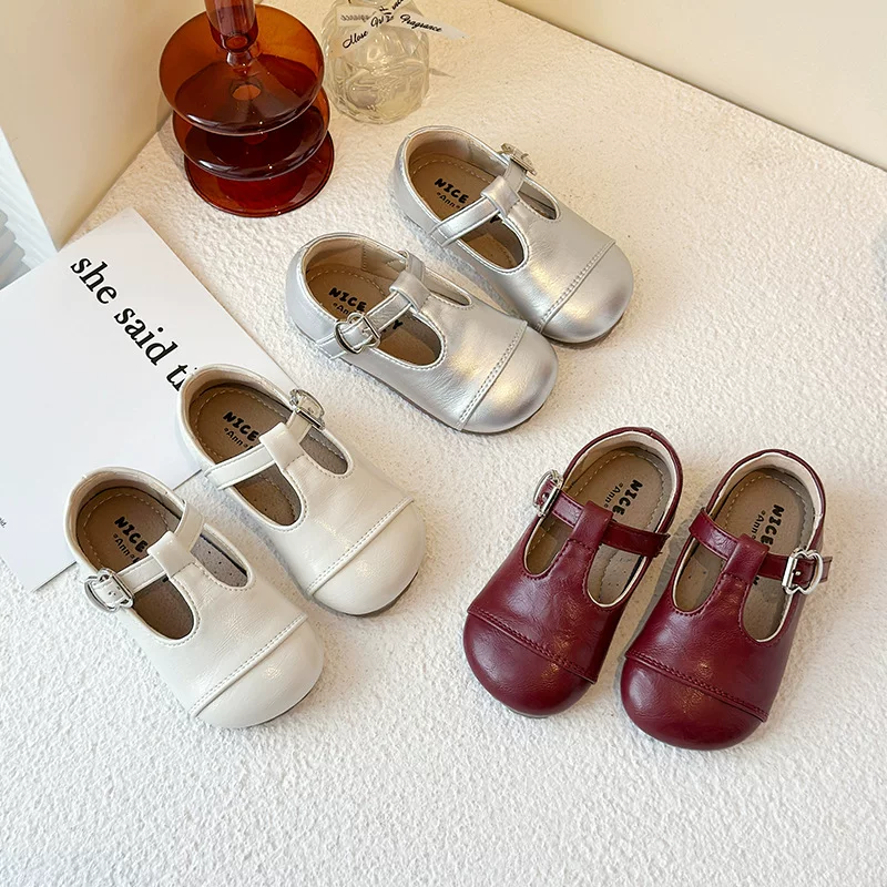 Children's demi-season shoes for leather shoes for princess, Korean style