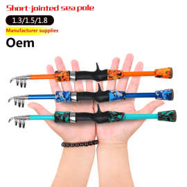 速卖通 ebay迷彩三色超短节小海杆1.3 1.5.1.8米渔具迷你携便美国