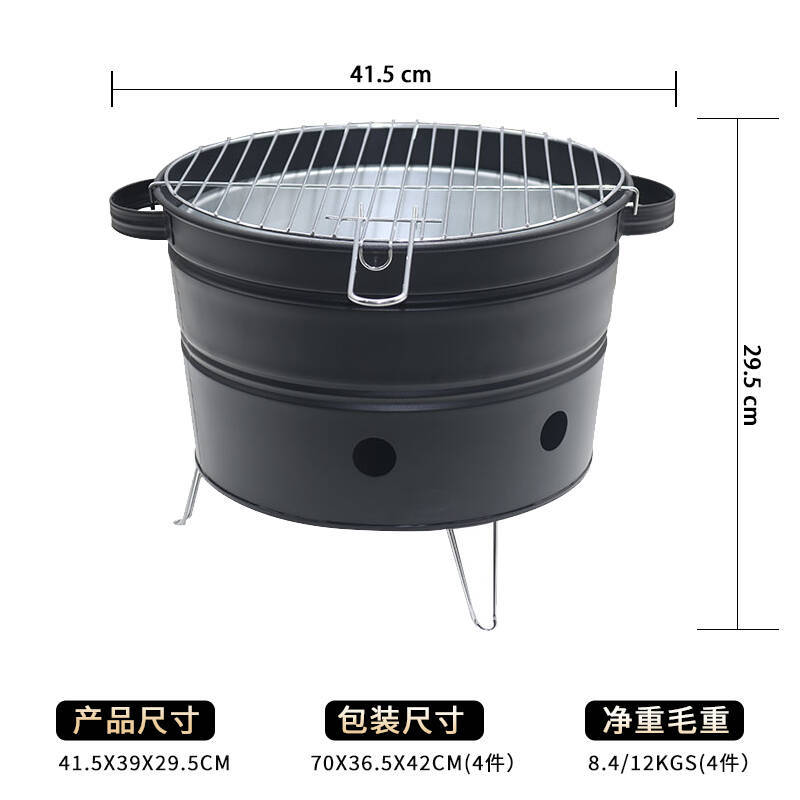 Piernas plegables portátiles gran cubo de agua horno de barbacoa redondo pequeño hogar camping cubo de agua parrilla de barbacoa horno de camping