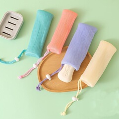 6層の厚みのある泡立てネット洗顔料手作り石鹸泡立てネットバッグ吊り下げ収納バスソープネットバッグ石鹸バッグ