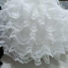 五层蕾丝压褶车工字折花边裙子礼服衣领下摆袖口diy服装设计辅料