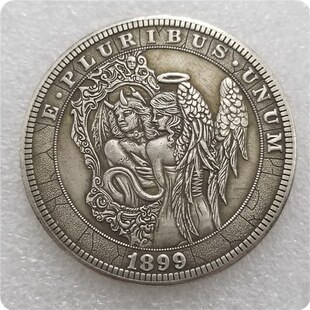 Antique crafts 1899 brass material American stray coin brass silver plated silver dollar wholesale #1006