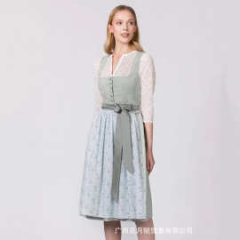 德国传统啤酒节活动服装慕尼黑啤酒服舞台裙提花蕾丝表演演出服女