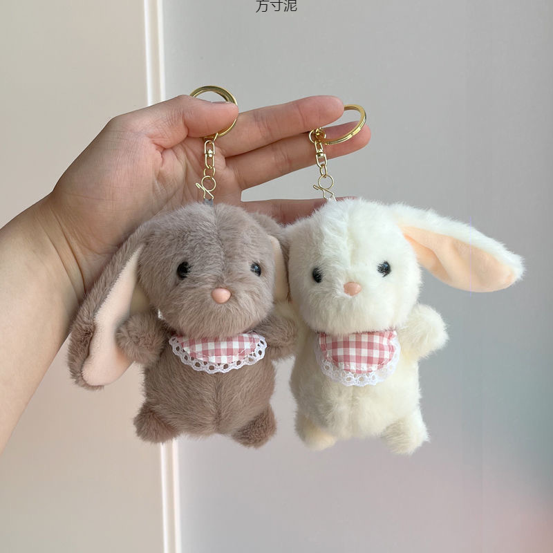 かわいいウサギのぬいぐるみのキーホルダーカップルのバッグのペンダント|undefined