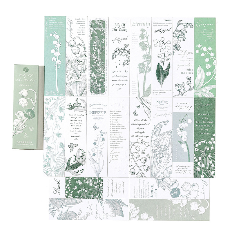 Momo tipografía alivio en caja marcador linglan suzhi serie estilo artístico fresco diario decoración clip de lectura