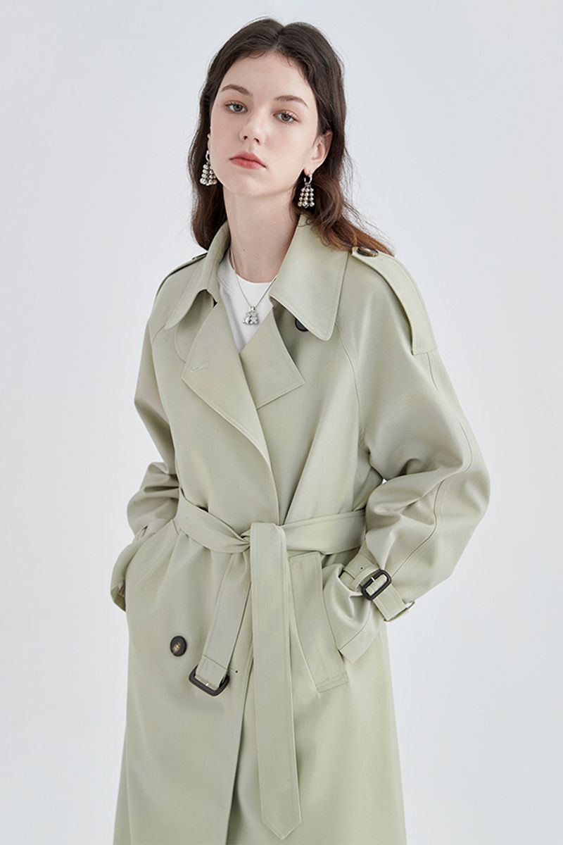 Spring and Autumn New Mid-Length Over-The-Knee British Style Windbreaker for Women Korean Style Foreign Style Small Coat Jacket