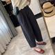 Pregnant women's pants Spring and Autumn New plus size workwear wide-leg pants loose slimming casual cropped pants pregnant women's clothing 1519