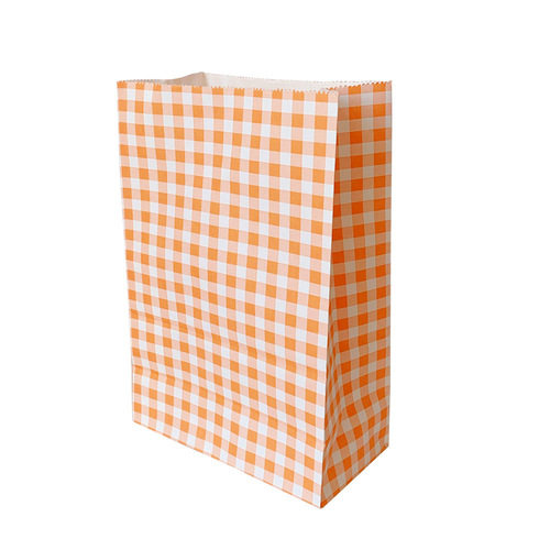 ins Korean style colorful plaid kraft paper bag gift packaging small gift paper bag cute storage and finishing bag trend