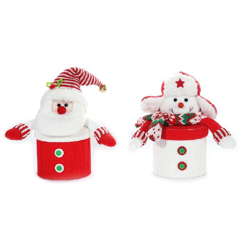 Elk muñeca caja de regalo Lei Feng sombrero muñeco de nieve de dibujos animados ancianos Nochebuena caja de manzana de punto Navidad frasco de dulces de Navidad