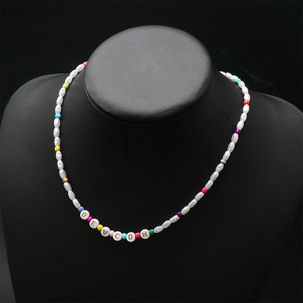 Woven ceramics, ethnic necklace from pearl, 2021 collection, European style, boho style, ethnic style