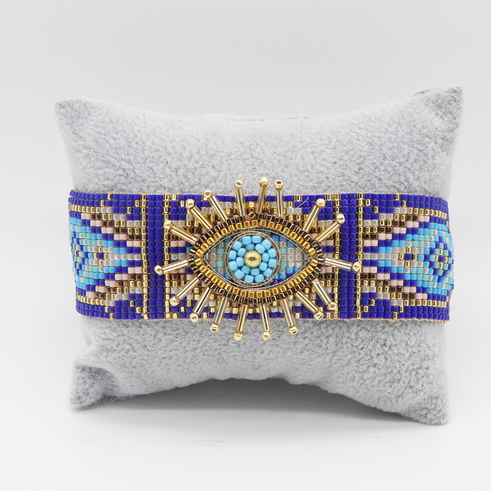 Bohemian Devilu0027S Eye Glass Knitting Unisex Bracelets 1 Piece