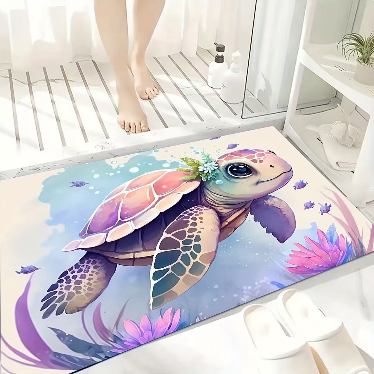 3d Koi Fish Diatomite Bath Mat Non-slip Absorbent Small Rug_voghion.com