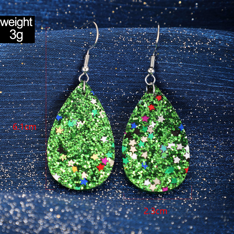 Simple Fashion New Geometric Earrings Colored Stars Green Drop Earrings display picture 7