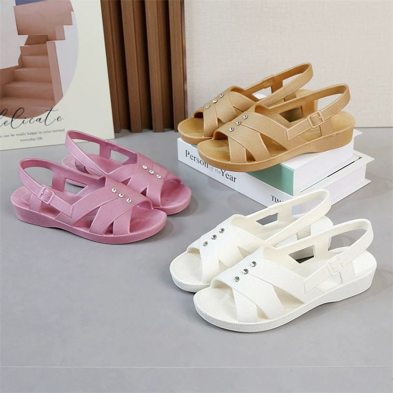 2024 новые женские туфли для мам, классная обувь, летняя обувь среднего возраста на танкетке, мягкая подошва, женская обувь среднего и пожилого возраста, средний каблук, плоская подошва