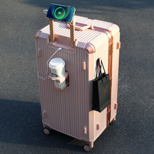 Rechargeable thickened aluminum frame multi-functional 32-inch oversized luggage checked abroad large capacity suitcase wholesale
