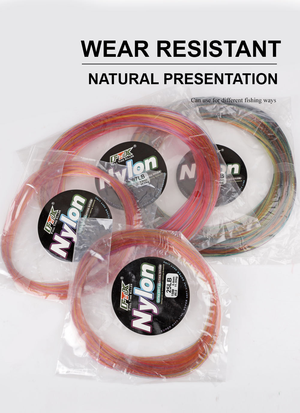 100m Multicolor Rainbow Monofilament Fishing Line Nylon Line Mono Leader |  eBay