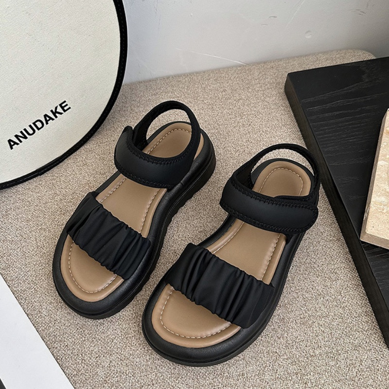 Deportivo sandalias romanas para mujeres de verano 2026 nuevo tipo de suela gruesa versátil suela suave no se cansa pies de vacaciones zapatos de playa