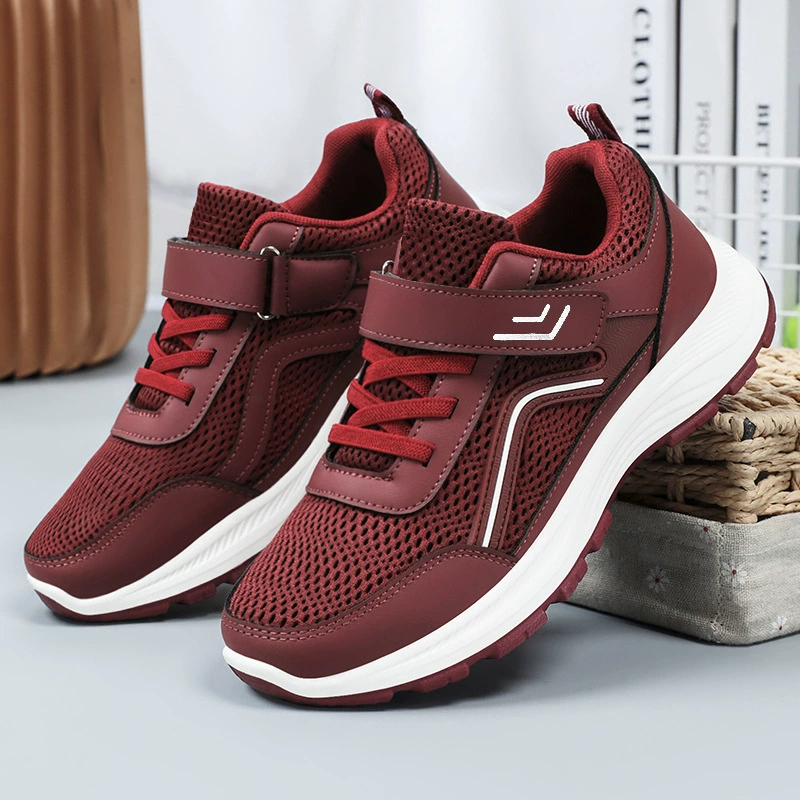 Обувь для женщин летом дышащая и удобная повседневная одиночная обувь липучка пара мягкая подошва не устала