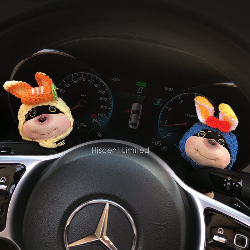 2025 nuevo estilo abeja cachorro coche tapón decoración coche luz de giro limpiaparabrisas muñeco de peluche adornos de muñeca