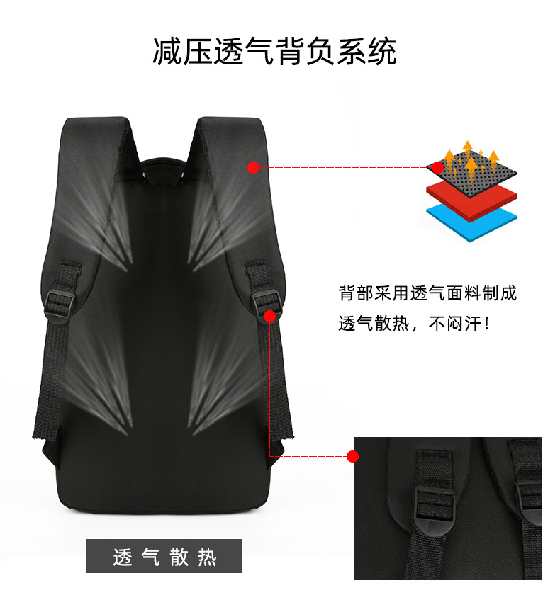 New simple and individual color-blocked backpack, large-capacity fashionable and trendy backpack, business commuting, student computer schoolbag undefined