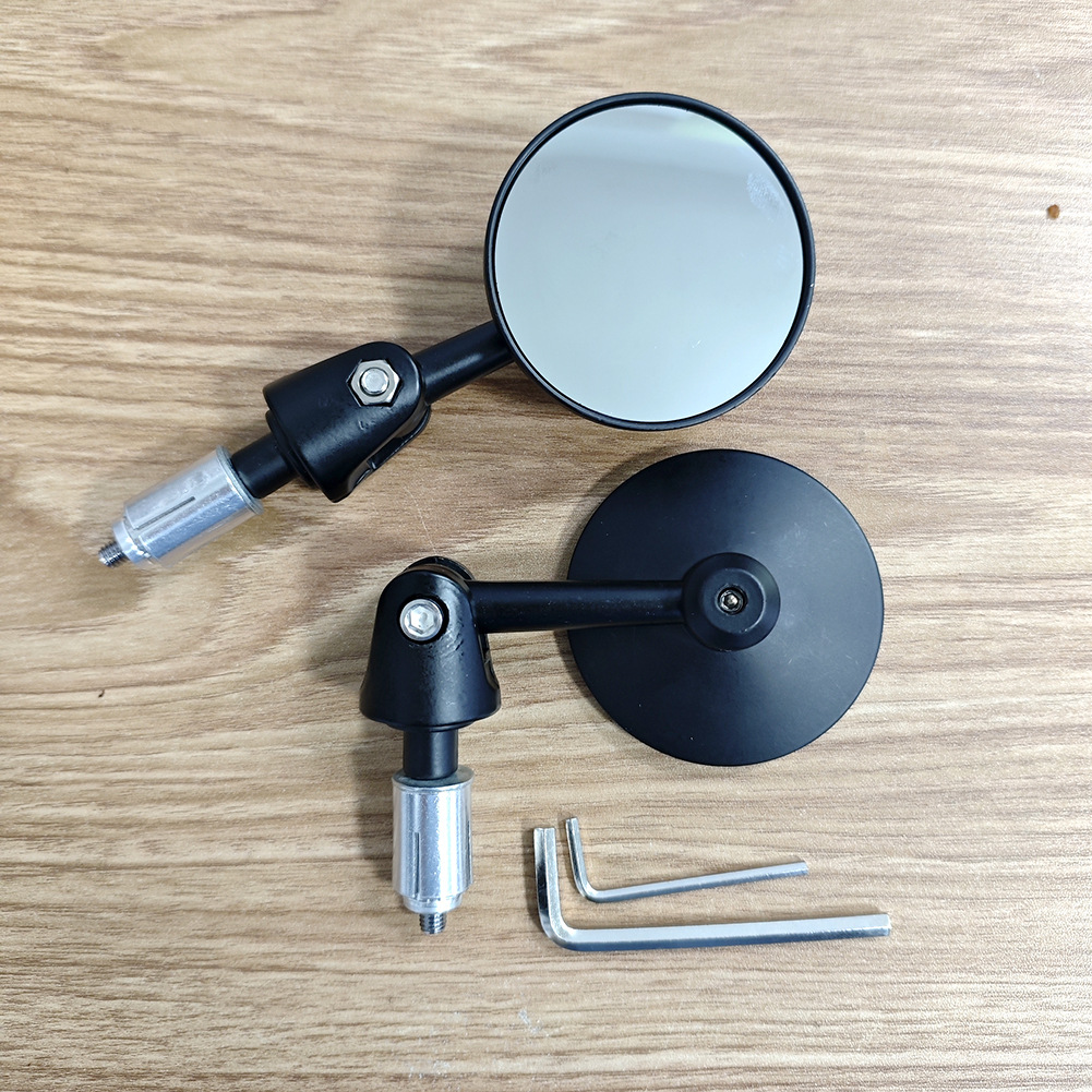 Motorcycle Retro Modified Round Aluminum Alloy Handlebar Mirror Rearview Mirror Handlebar Modified Reflective Folding Mirror