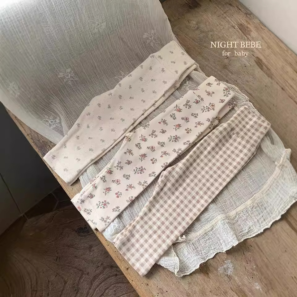 Un año de edad bebé algodón polainas otoño bebé impreso casa Pantalones Bebé polainas niñas pantalones ropa de otoño