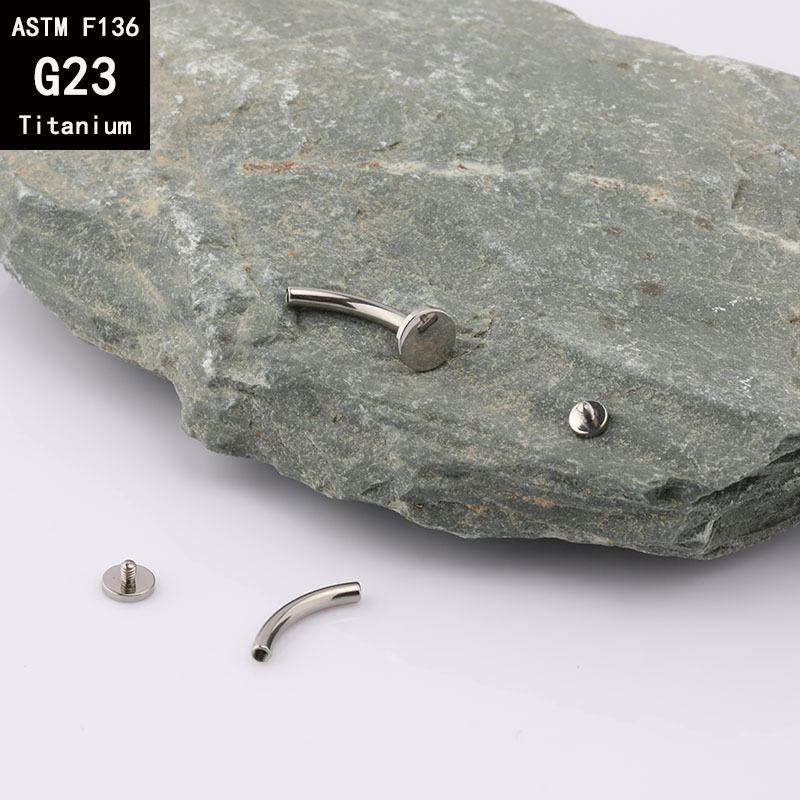 G23 Titanium Flat Buried Nail Lip Nail Ear Studs Base Nail Piercing Jewelry Accessories 5mm detail image 6