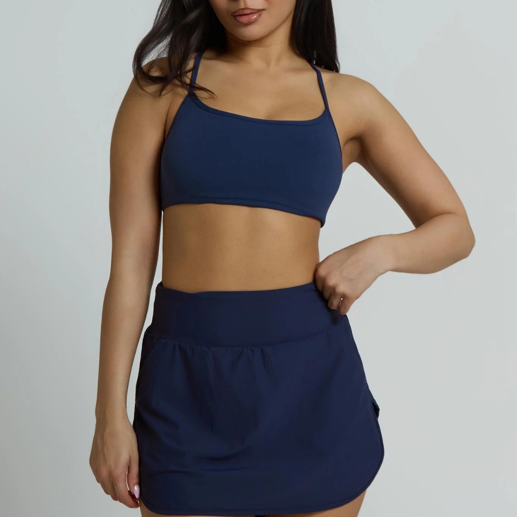 New Cool Sun Protection Tennis Skirt High Waist Tight Slimming Fake Two-Piece Culottes Women's Back Waist Pocket Sports Yoga Skirt