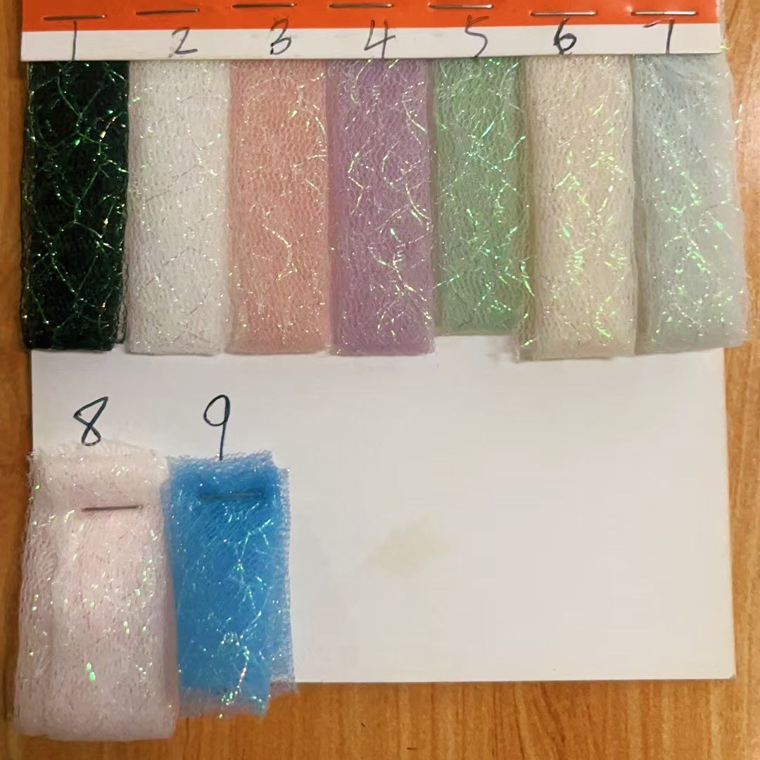 Fábrica directa escamas de pescado color mágico malla nylon jacquard Malla tela hanfu Lolita mantel ropa para niños tela de malla