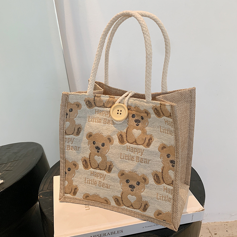 Cute Bear Lunch Box Bento Bag 2022 Summer New Fashionable Outgoing Handbag Instagram Style Shoulder Bag