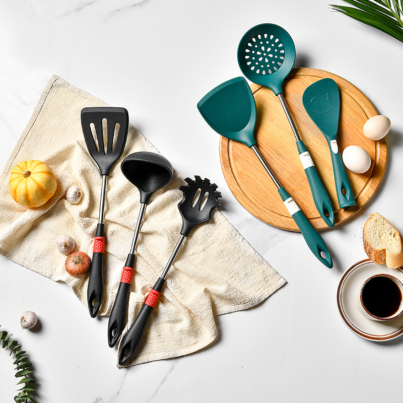 硅胶铲不粘锅护锅铲家用炒菜铲子耐高温漏汤勺厨具套装