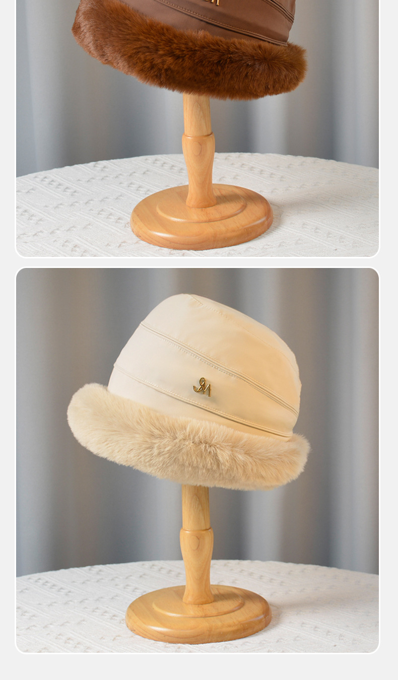 Winter ear-protection fisherman's hat outdoor windproof warm bucket basin hat with wool thickened cold Mongolia hat woman_voghion.com