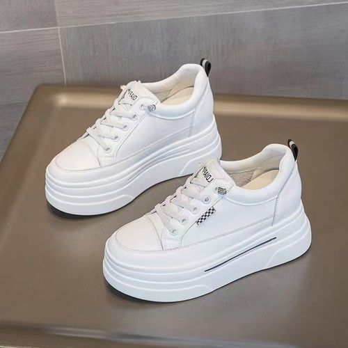 Soft Sole Platform White Women's Shoes Autumn Fall Breathable Thick Sole Miniature Low Heel Casual Sports Shoes
